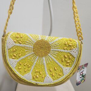 Lemon beaded purse